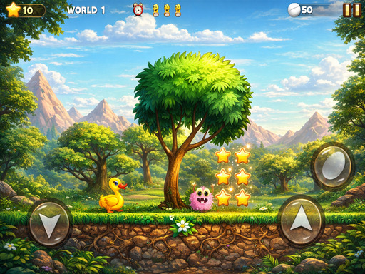 Spēle Super Ducks World — bezmaksas online spēle