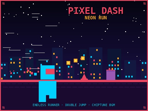 Spēle PIXEL DASH: NEON RUN — bezmaksas online spēle