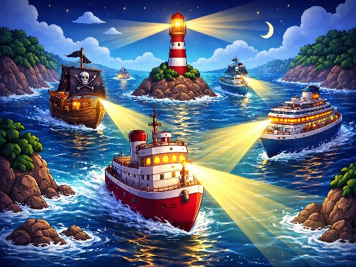 Spēle Light House   Save the Ship — bezmaksas online spēle