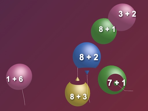 Spēle Balloon Pop Addition 3D Game — bezmaksas online spēle