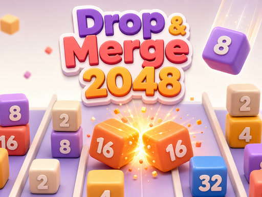 Spēle Drop & Merge 2048 — bezmaksas online spēle