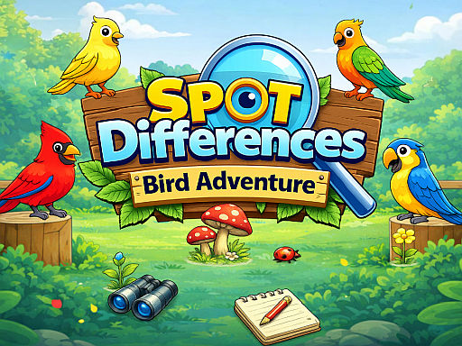 Spēle Spot Differences Bird Adventure — bezmaksas online spēle