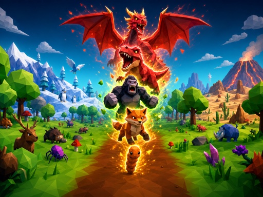 Spēle Evolution Arena Battle Royale — bezmaksas online spēle