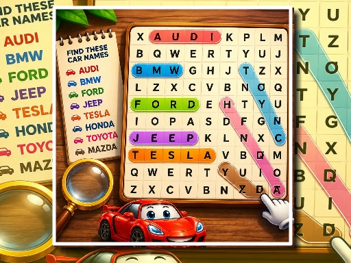 Spēle Car Word Hunt — bezmaksas online spēle