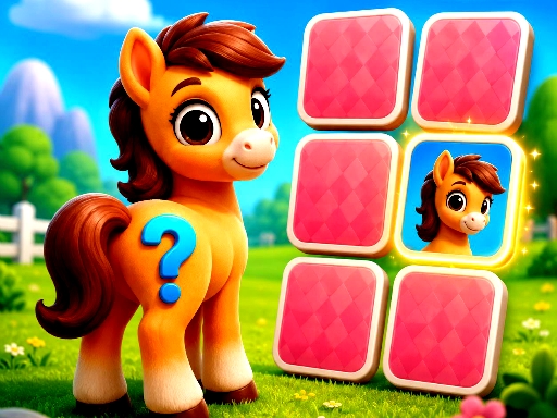 Spēle Cute Pony Memory Quest — bezmaksas online spēle