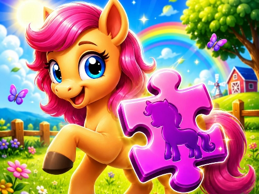 Spēle Cute Pony Puzzle Quest — bezmaksas online spēle