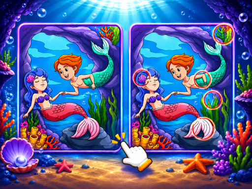 Spēle Spot The Difference Mystic Mermaids — bezmaksas online spēle