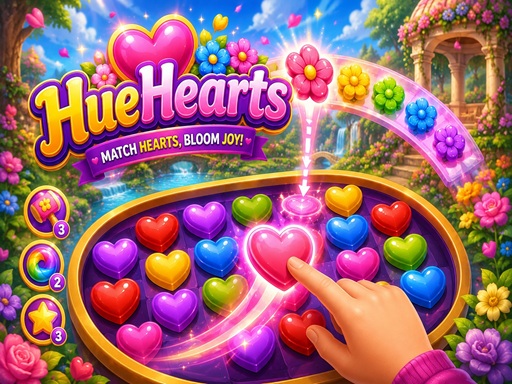 Spēle HueHearts — bezmaksas online spēle