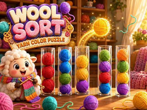 Spēle Wool Sort: Yarn Color Puzzle — bezmaksas online spēle