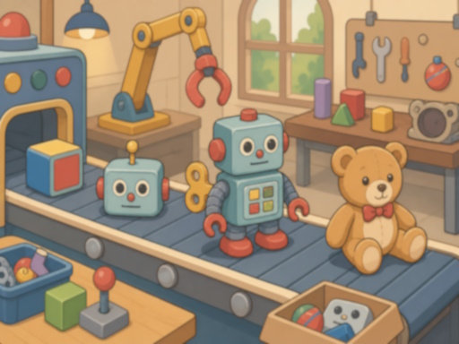 Spēle Toy Factory Conveyor — bezmaksas online spēle