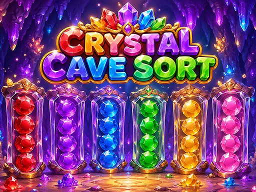 Spēle Crystal Cave Sort — bezmaksas online spēle