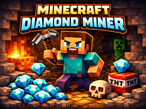Spēle Minecraft Diamond Miner — bezmaksas online spēle