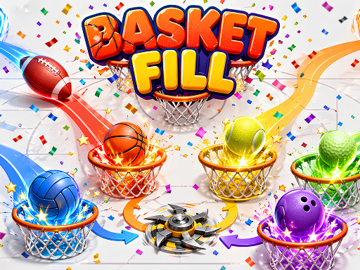 Spēle Basket Fill : Ball Puzzle — bezmaksas online spēle